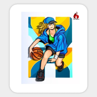 Anime Female Basketball Player Sticker